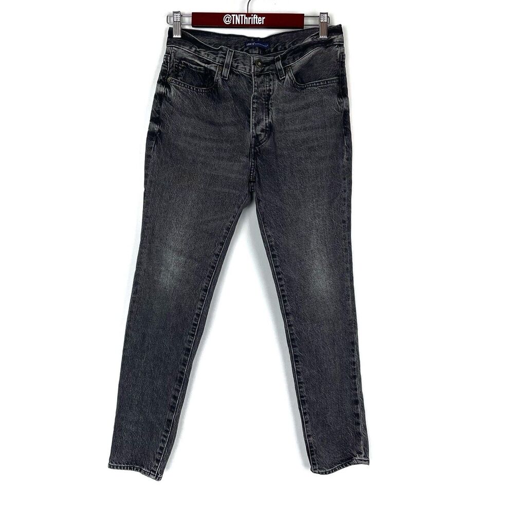 Levi's Made and Crafted Premium Twig High Rise Slim Button Fly Jeans Black Sz 27